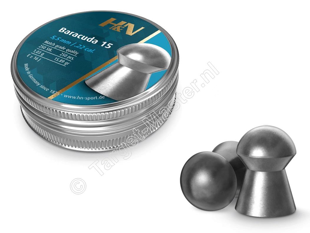 H&N Baracuda 15 5.50mm Airgun Pellets tin of 250